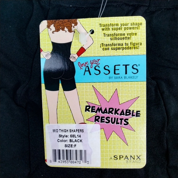 Assets By Spanx Mid Thigh Slimming Shaper Black F - Picture 3 of 6